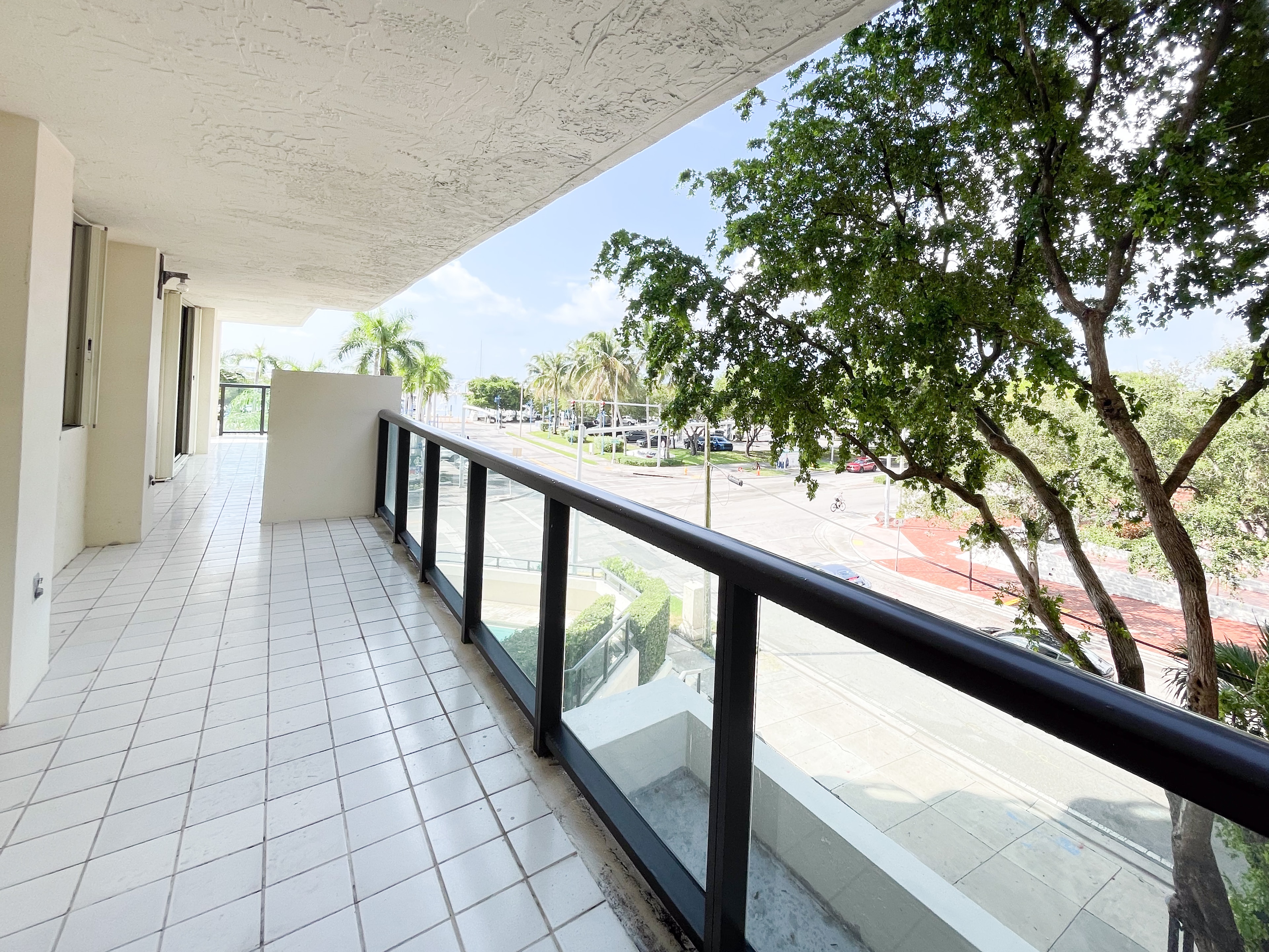 Terrace balcony with mature tree canopy views